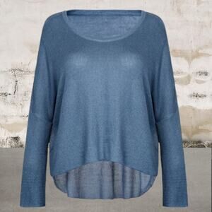 Karma for a Cure NWT Demin Blue Solid Knit Sweater -Size Small